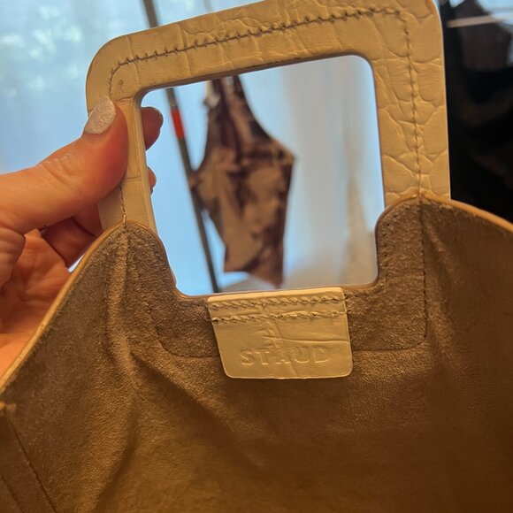 STAUD Shirley Tote Bag Croc Embossed Leather - Picture 4 of 5